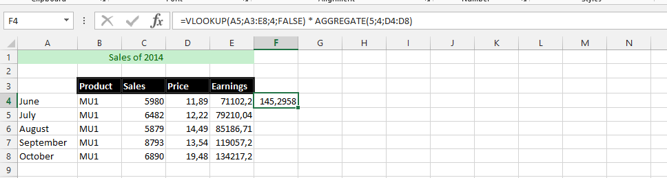 VLOOKUP Usage with AGGREGATION